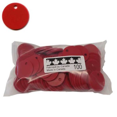 No 71 Red polyethylene tags. Bag of 100 