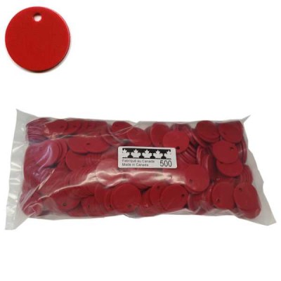 No 71 Red polyethylene tags. Bag of 500 