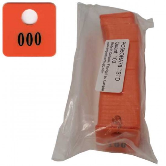 No 78 Orange Num. 001 à 100 en Noir